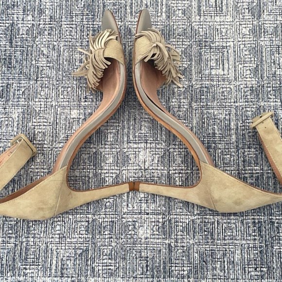 Joie Women Heels Leather Suede Upper Fringe Pump Shoes Size 38.5 - Picture 10 of 12